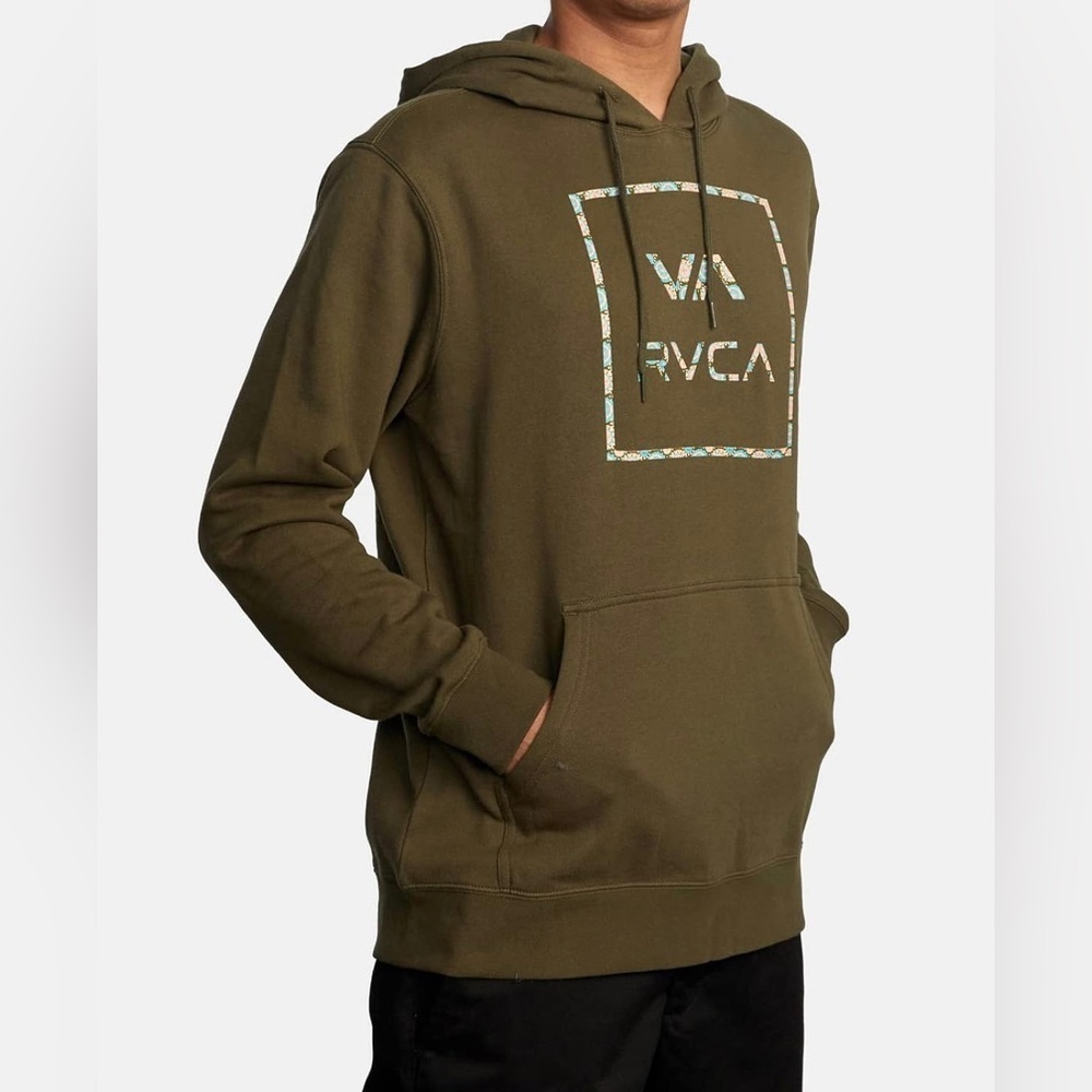 RVCA Hoodie relaxed classic fit kangaroo pocket logo skater sweatshirt M